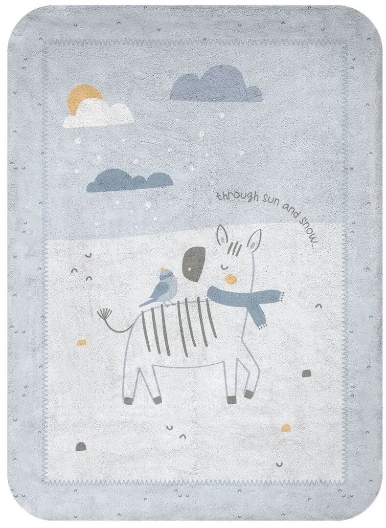 Plapuma pentru copii Kikka Boo Stripy Friends 110x140 (Blue)