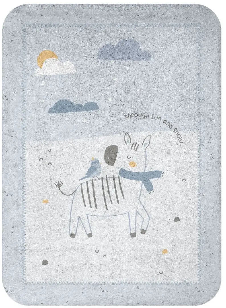 Plapuma pentru copii Kikka Boo Stripy Friends 80x110 (Blue)