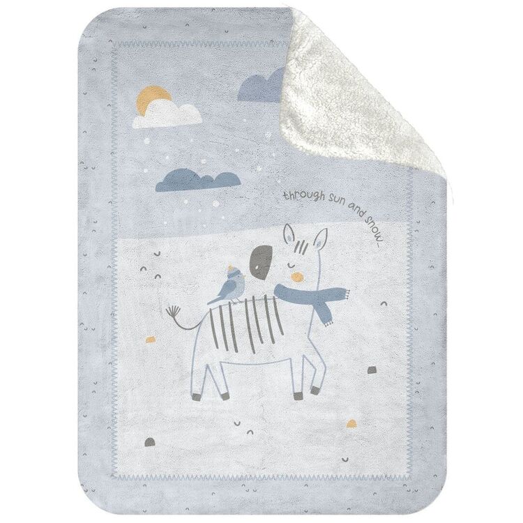 Детское одеяло Kikka Boo Stripy Friends Sherpa 80x110 (Blue)
