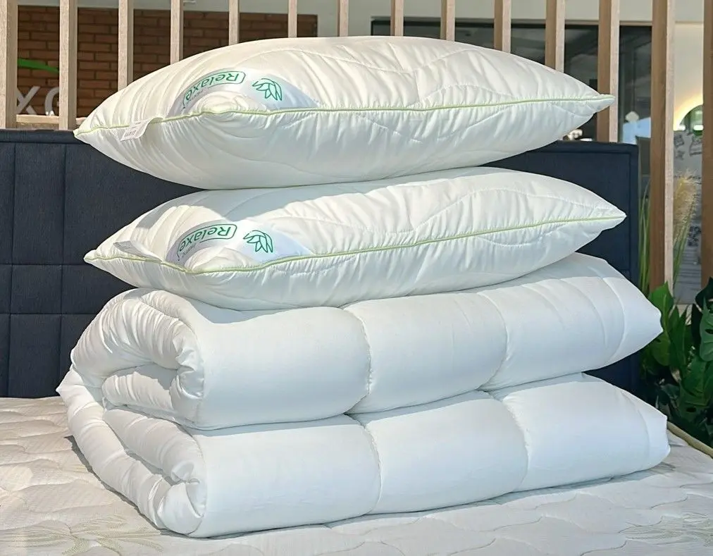 Набор одеяло + 2 подушки Relaxe Home Aloe Vera 200x220 (White)