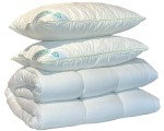 Set plapuma + 2 perne Relaxe Home Aloe Vera 200x220 (White)