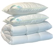 Set plapuma + 2 perne Relaxe Home Aloe Vera 200x220 (White)