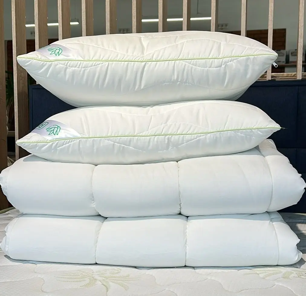 Набор одеяло + 2 подушки Relaxe Home Aloe Vera 200x220 (White)