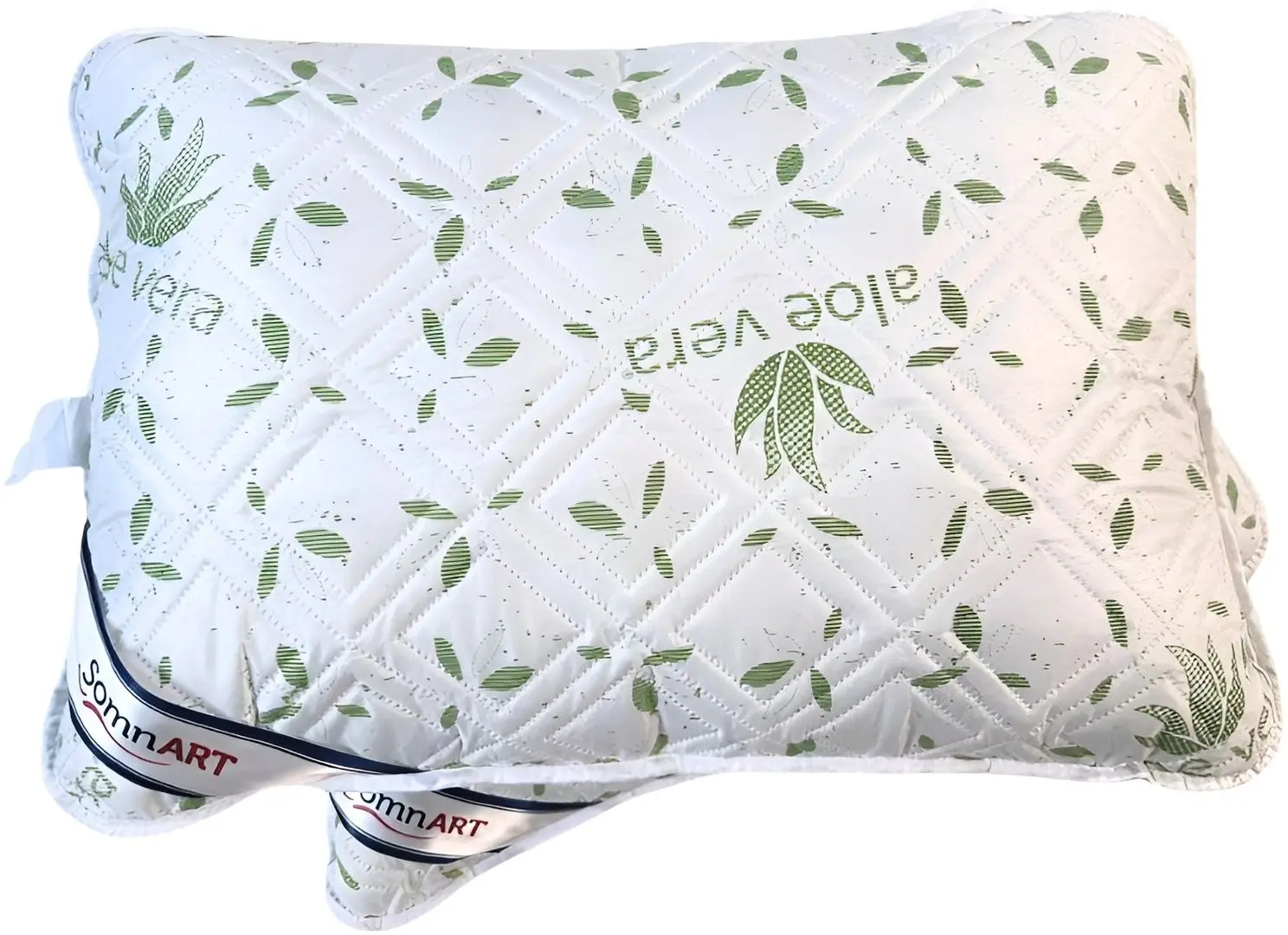 Набор одеяло + 2 подушки Somnart Aloe Vera 200x200 (White/Green) - 5