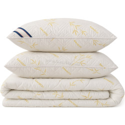 Набор одеяло + 2 подушки Somnart Bamboo 200x220 (White/Yellow)