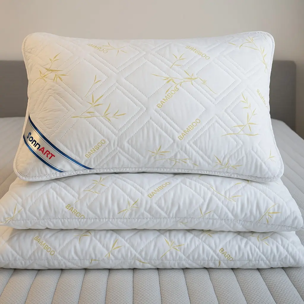 Набор одеяло + 2 подушки Somnart Bamboo 200x220 (White/Yellow) - 4