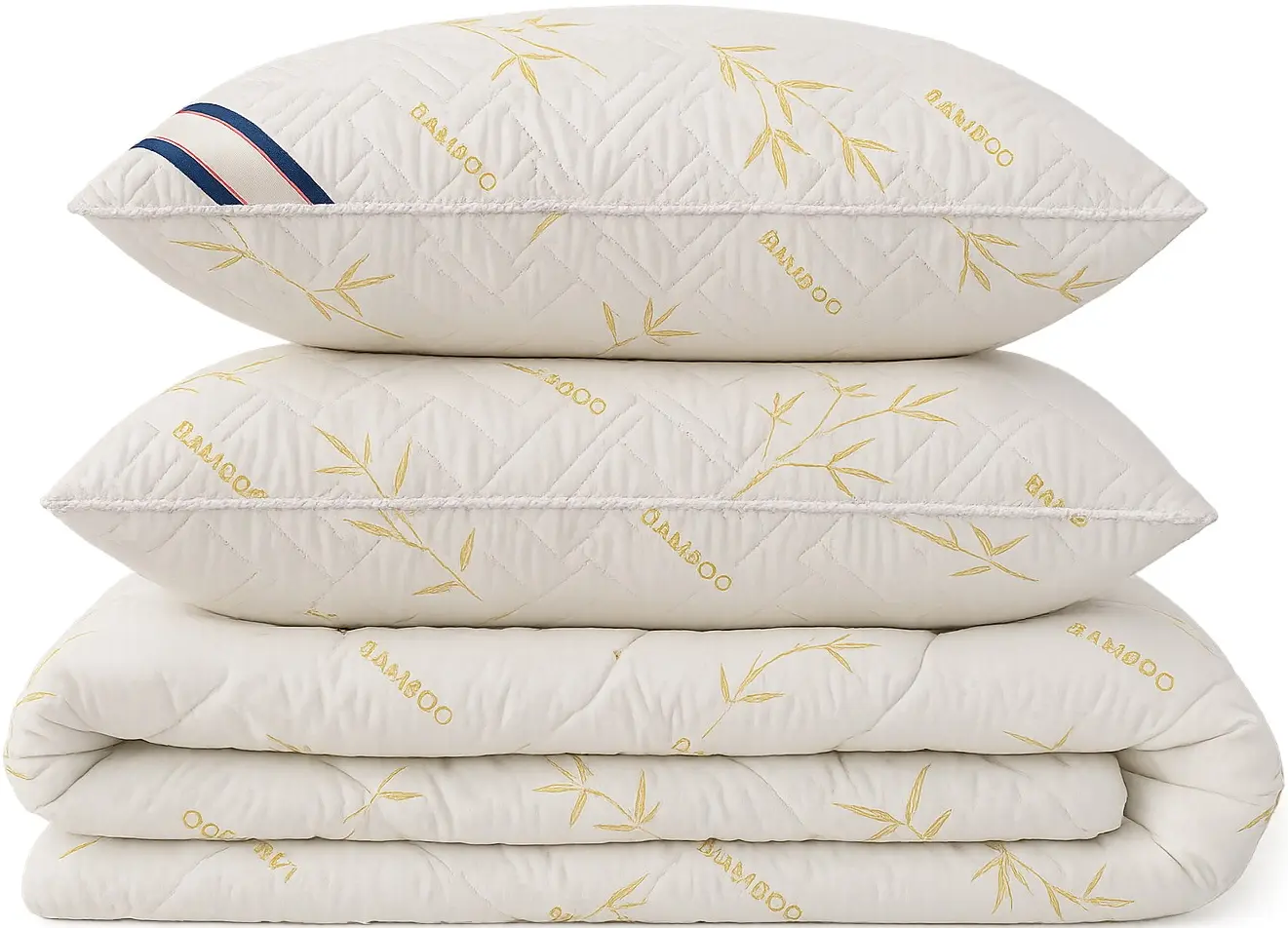 Набор одеяло + 2 подушки Somnart Bamboo 200x220 (White/Yellow)