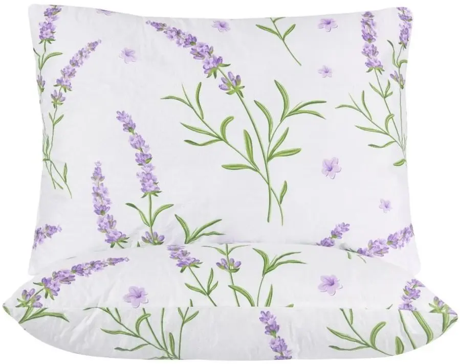 Set plapuma + 2 perne Somnart Lavanda 05000 200x220/50x70 (White/Lilac) - 2