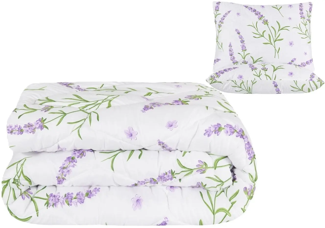 Set plapuma + 2 perne Somnart Lavanda 05000 200x220/50x70 (White/Lilac)