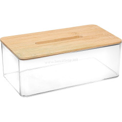 Органайзер для салфеток 5Five Selena Bamboo 25.3x13.3x9.3cm (Transparent/Bamboo)
