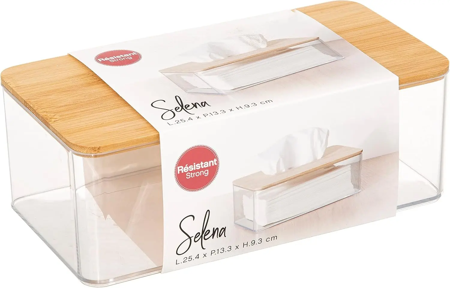Органайзер для салфеток 5Five Selena Bamboo 25.3x13.3x9.3cm (Transparent/Bamboo) - 4
