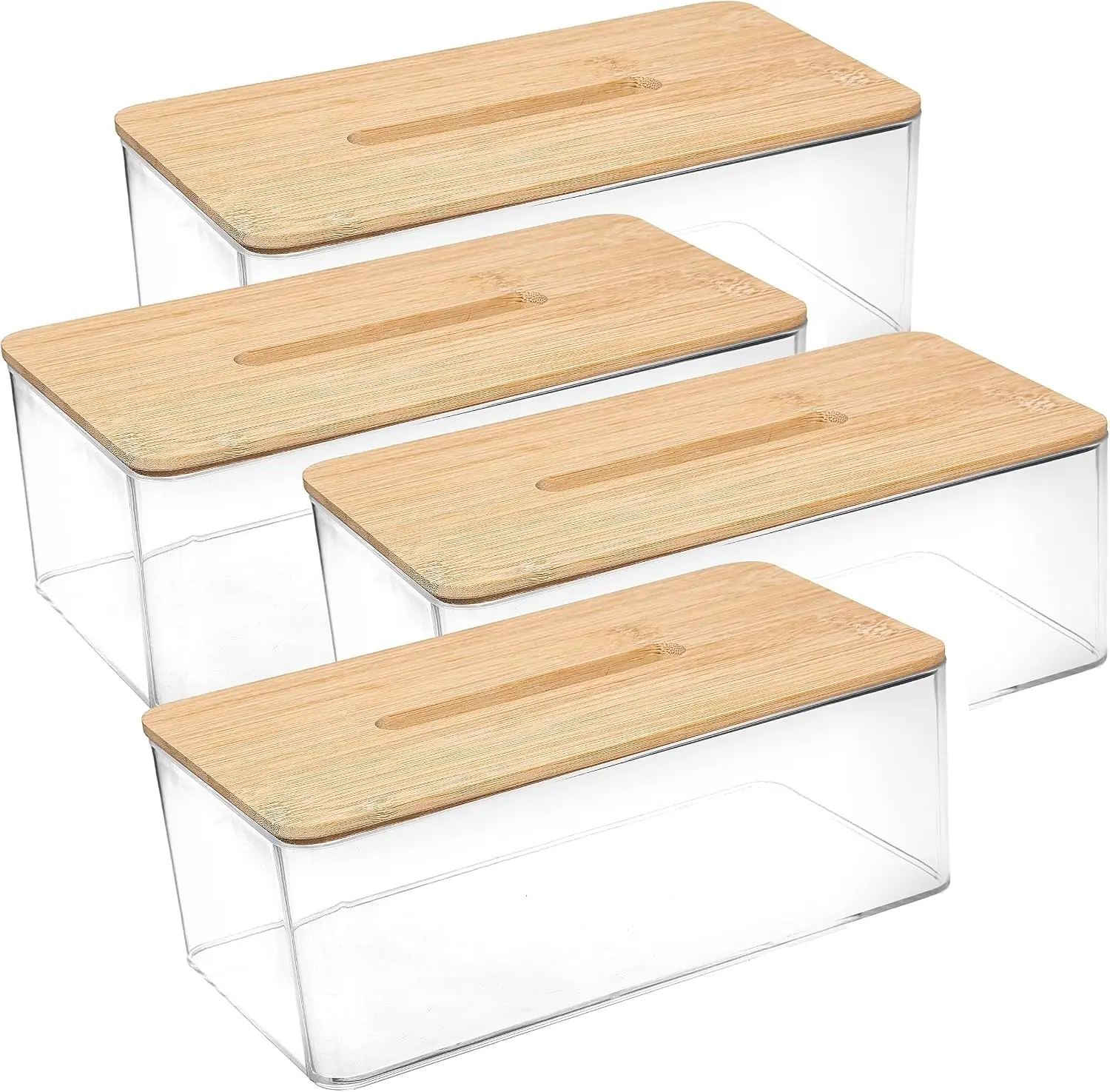 Органайзер для салфеток 5Five Selena Bamboo 25.3x13.3x9.3cm (Transparent/Bamboo) - 5