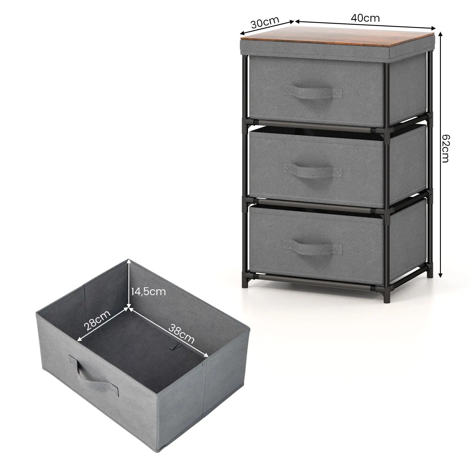 Комод Costway JZ10129GR (Grey) - 3
