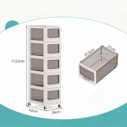 Comoda-organizator Costway JV14286WH-5 (White) Thumb