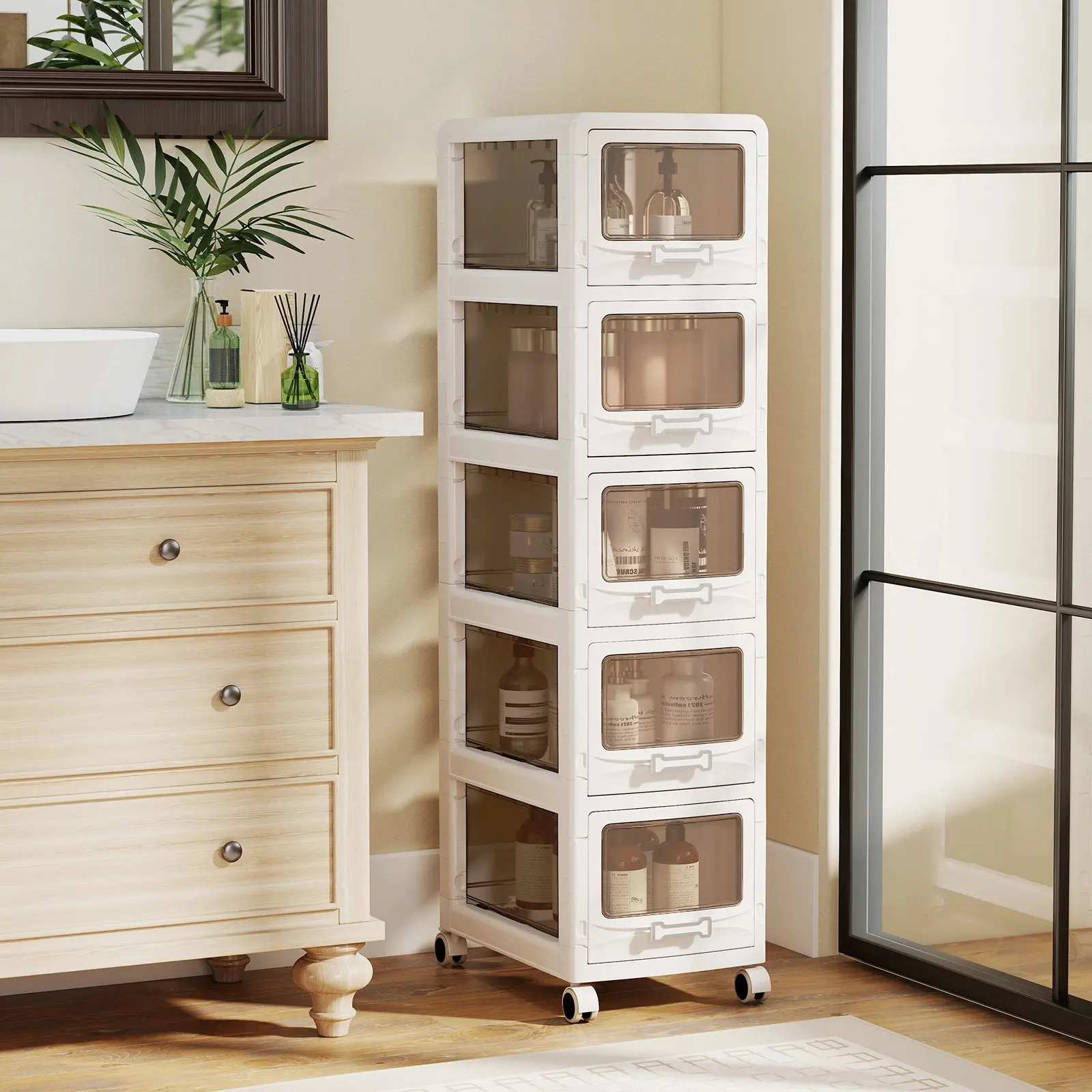 Comoda-organizator Costway JV14286WH-5 (White) - 4