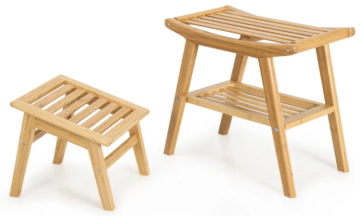 Set scaun cu suport Costway BA8183NA (Bamboo)