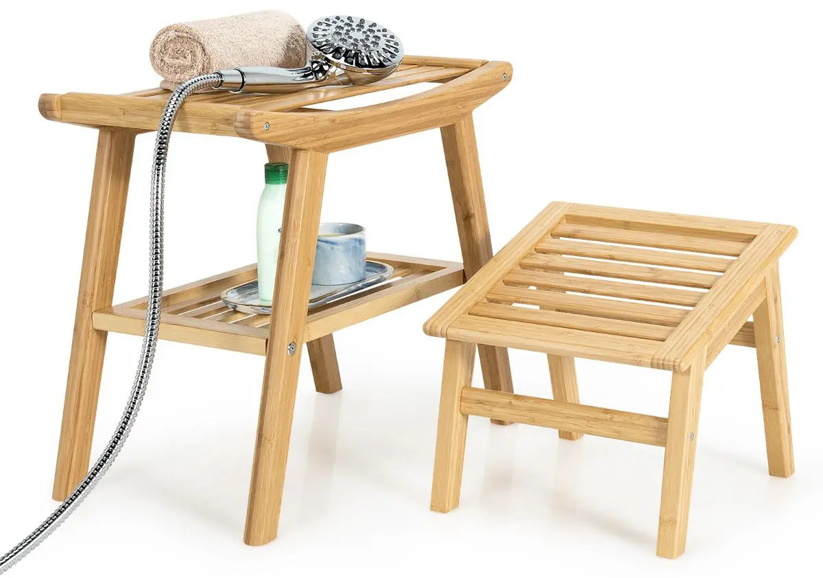 Set scaun cu suport Costway BA8183NA (Bamboo)