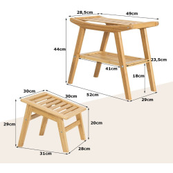 Set scaun cu suport Costway BA8183NA (Bamboo) Thumb
