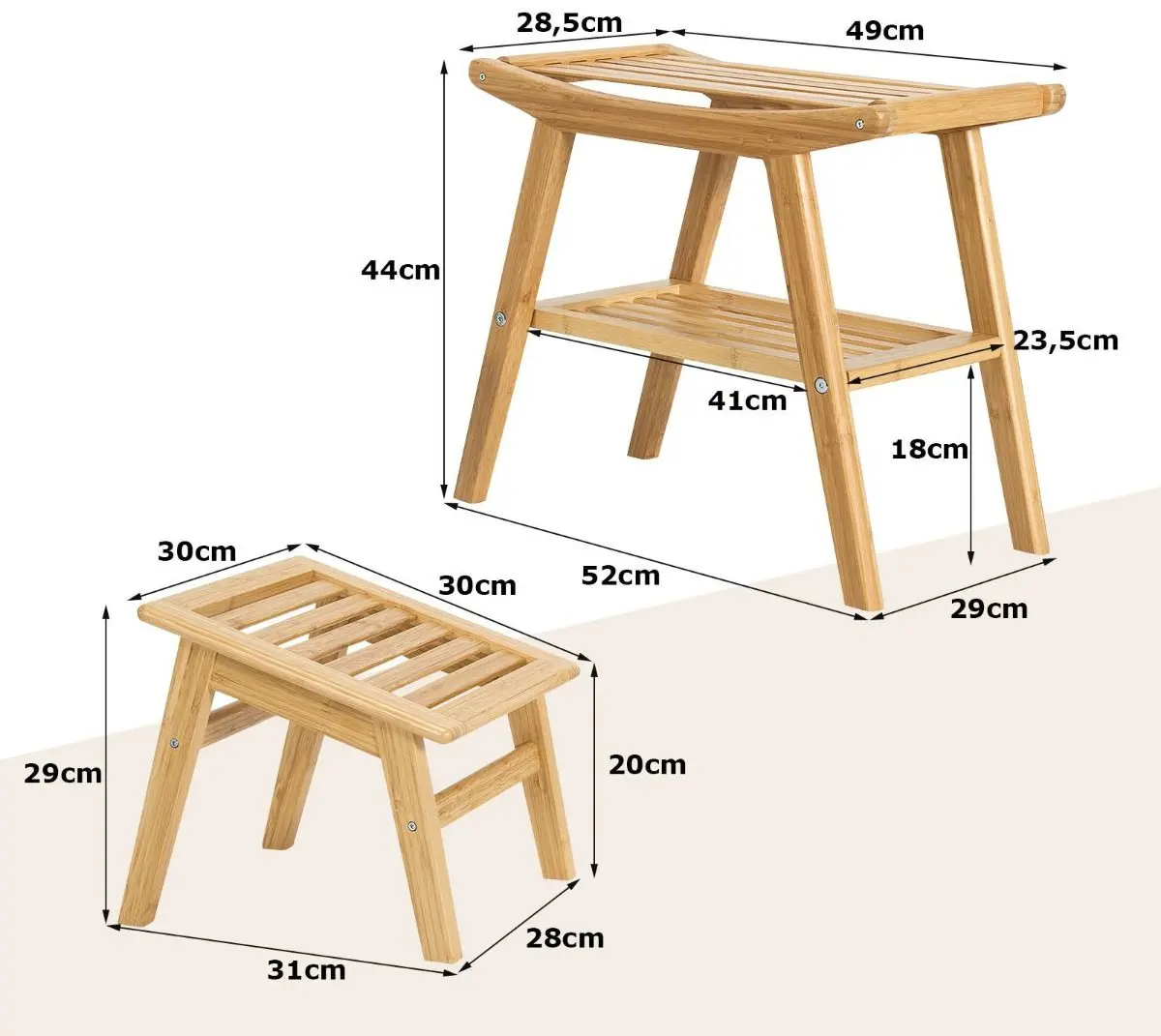 Set scaun cu suport Costway BA8183NA (Bamboo)