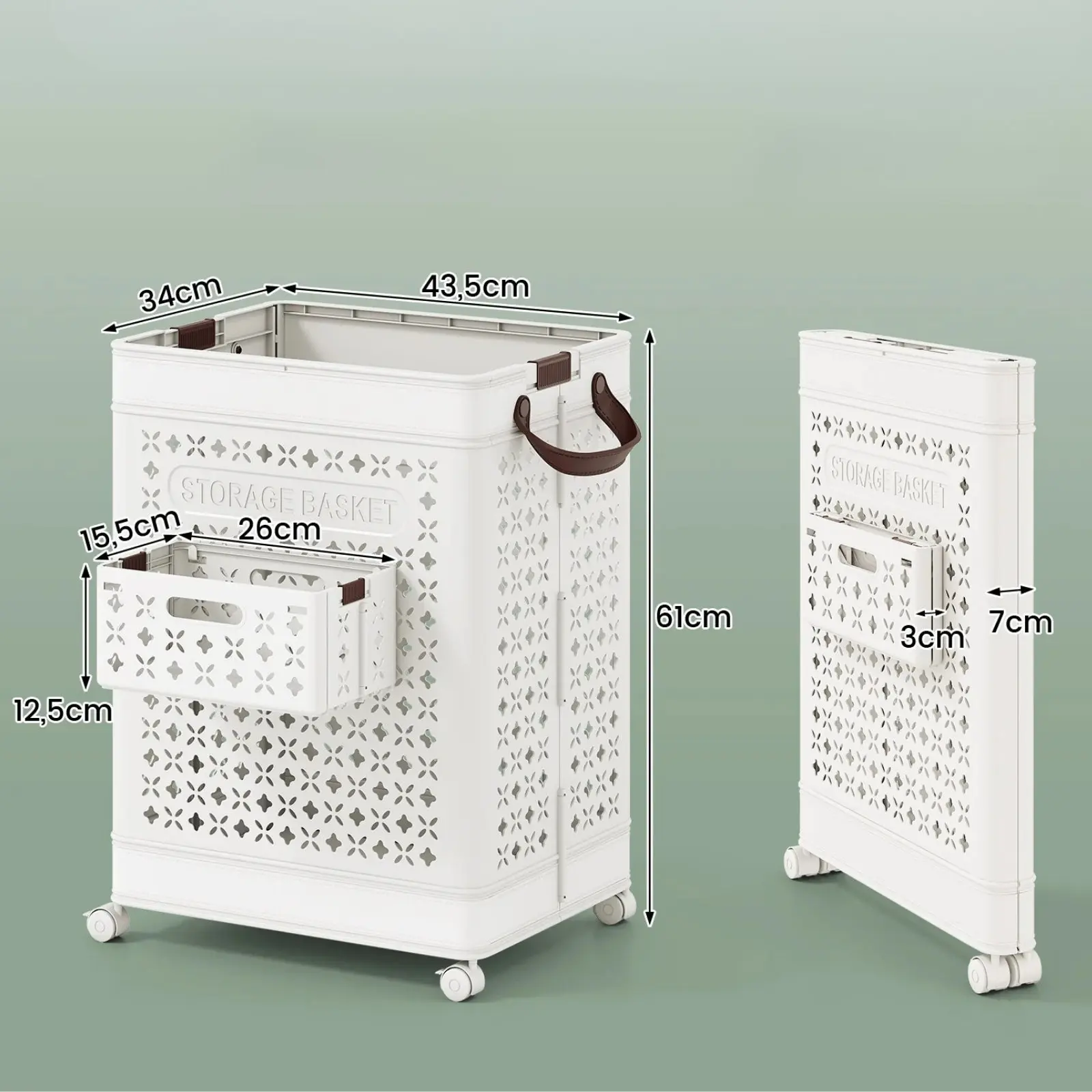 Корзина для белья Costway BA8365WH (White) - 4