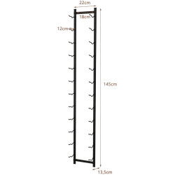 Настенный держатель для бутылок Costway JV13083DK-12 (Black) Thumb