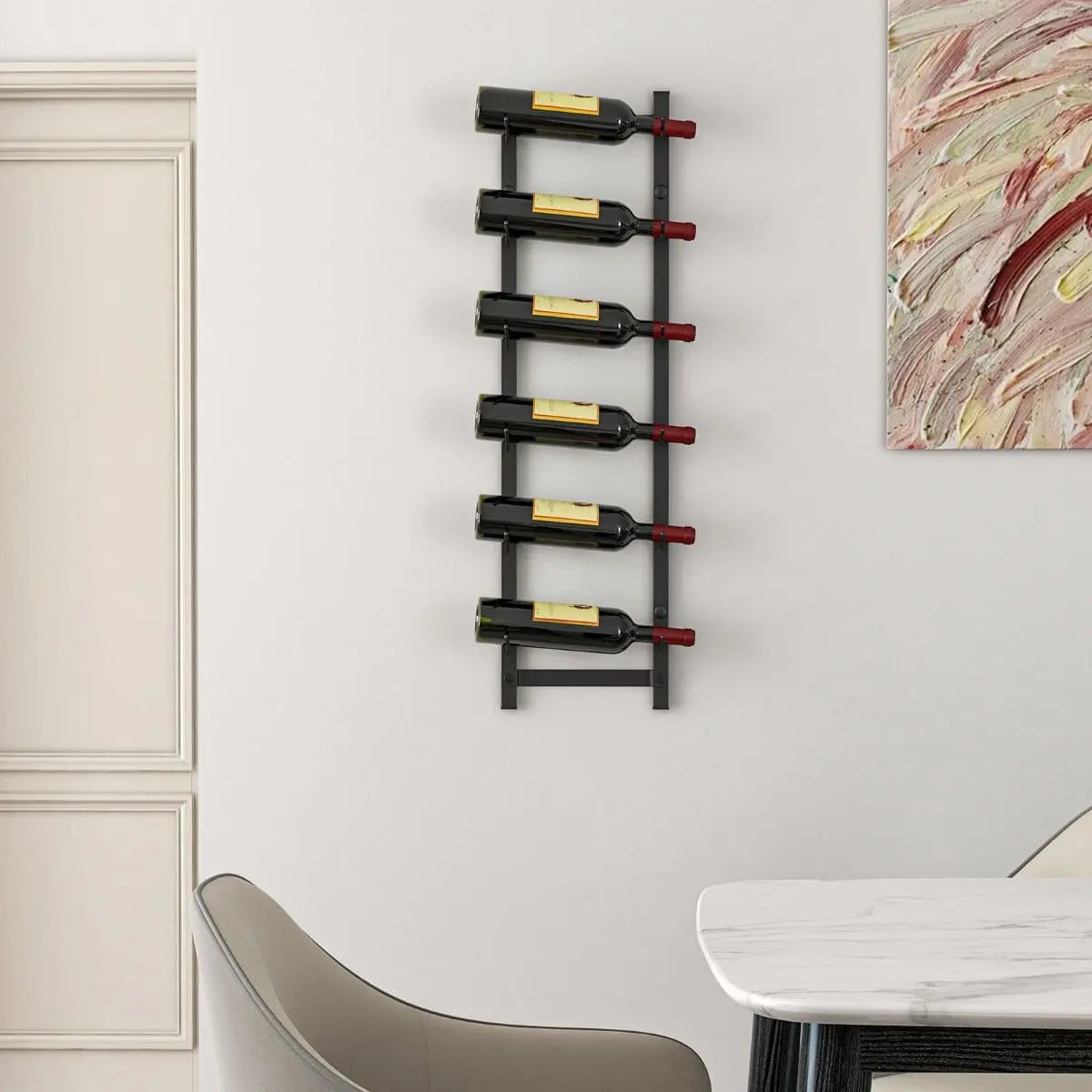 Настенный держатель для бутылок Costway JV13083DK-6 (Black) - 5