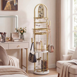 Organizator pentru bijuterii Costway JV13044WH (White/Gold)
