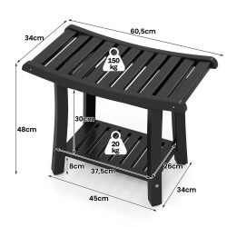 Taburet pentru baie Costway BA7859BK (Black) Thumb