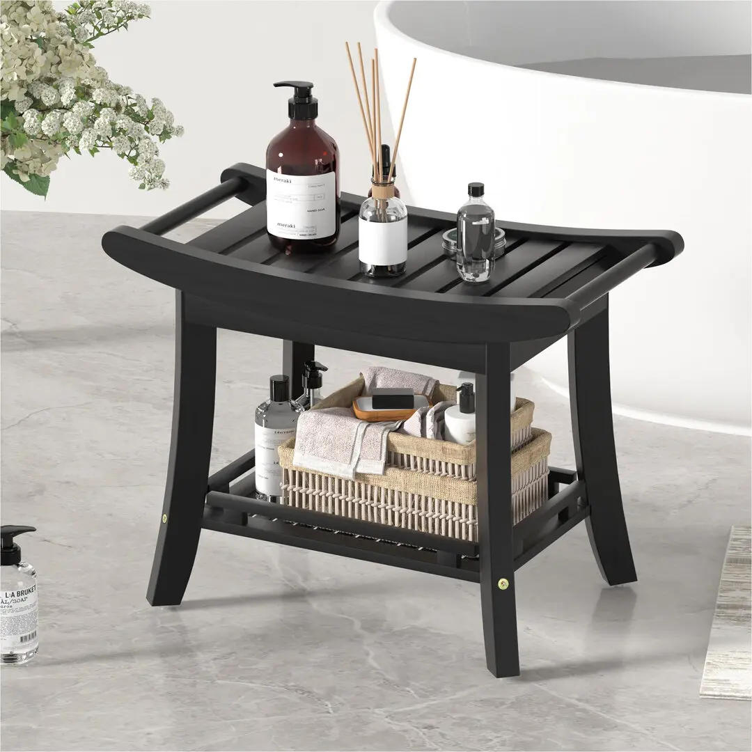 Taburet pentru baie Costway BA7859BK (Black)