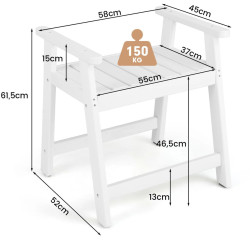 Табурет для ванной Costway BA7864WH (White) Thumb