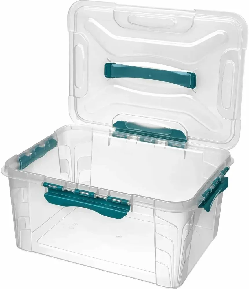 Container cu capac Econova Grand Box 20L (Transparent/Blue) - 2