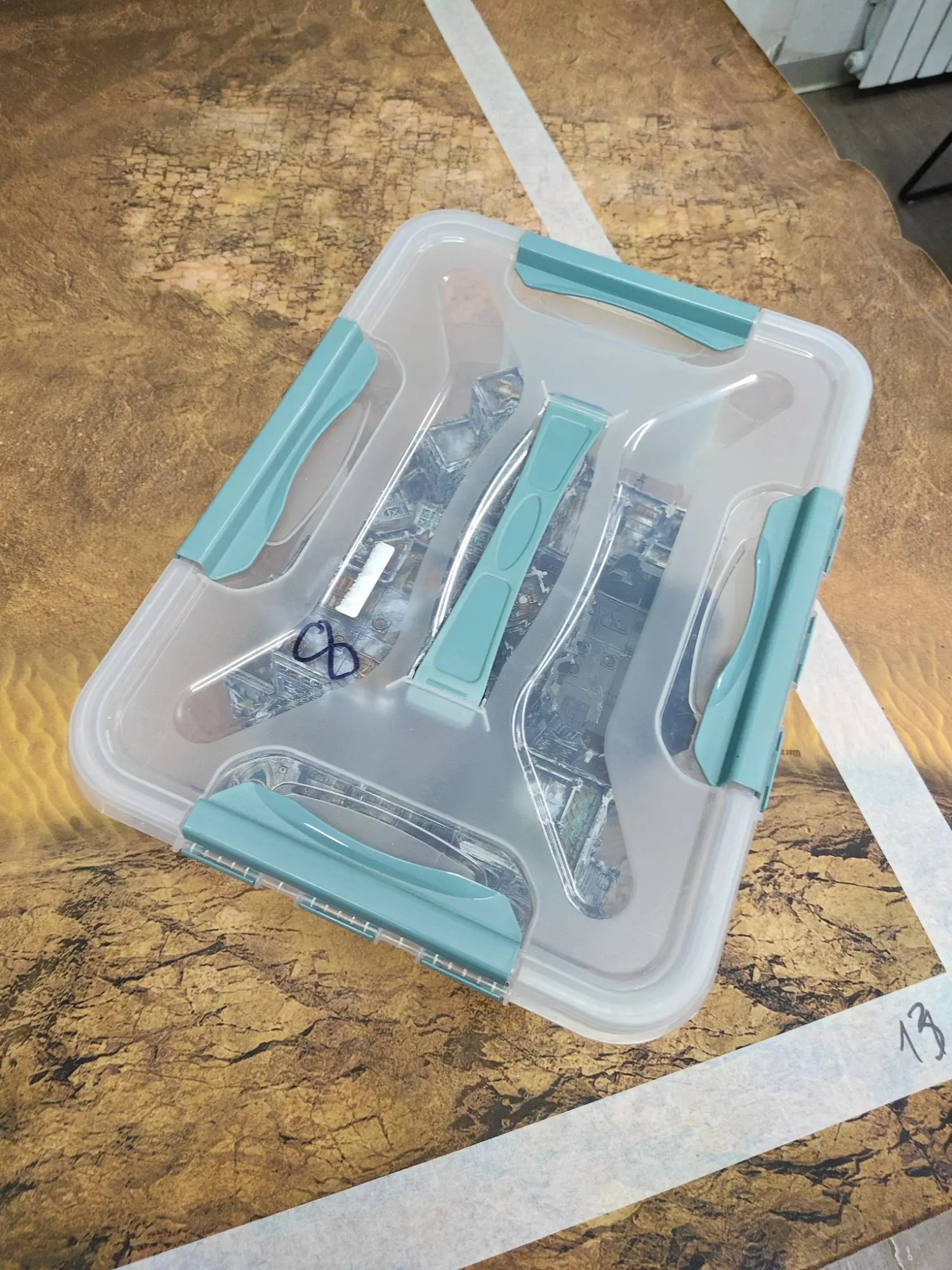 Container cu capac Econova Grand Box 20L (Transparent/Blue) - 4