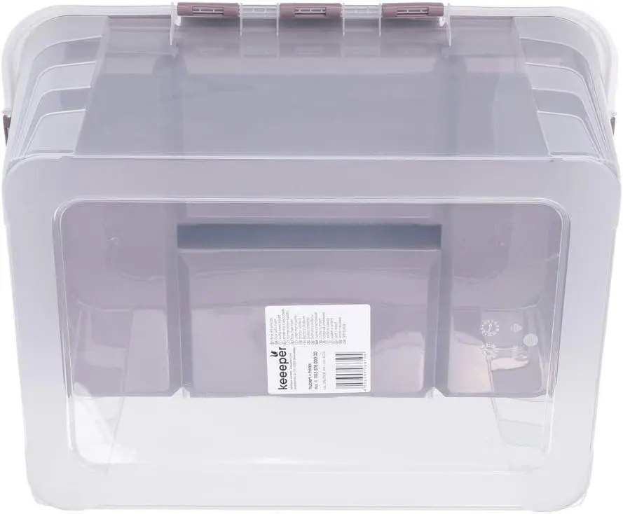 Контейнер с крышкой Econova Grand Box 20L (Transparent/Brown) - 3