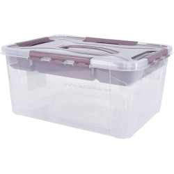 Контейнер с крышкой Econova Grand Box 20L (Transparent/Brown)