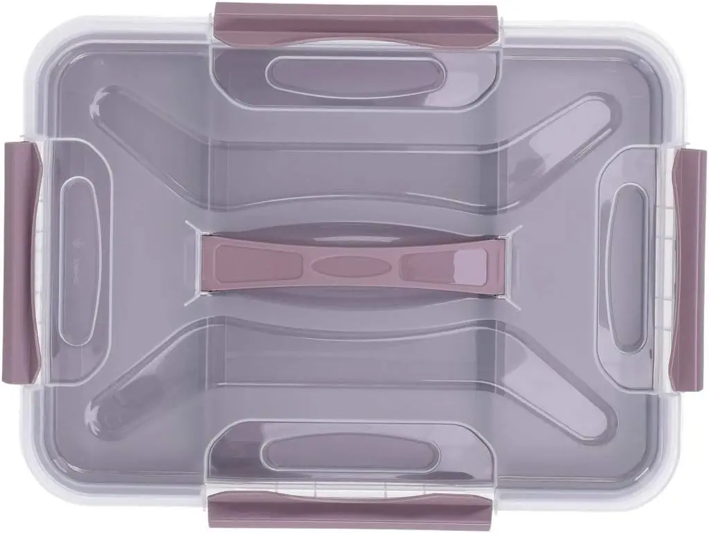 Контейнер с крышкой Econova Grand Box 20L (Transparent/Brown) - 4