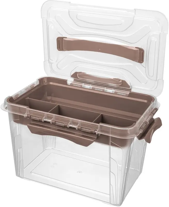 Контейнер с крышкой Econova Grand Box 6.65L (Transparent/Brown) - 2