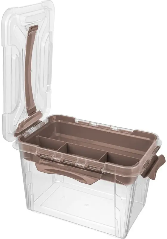 Контейнер с крышкой Econova Grand Box 6.65L (Transparent/Brown) - 3