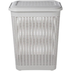 Cos pentru rufe cu capac Econova 46787 30L (Light Grey)