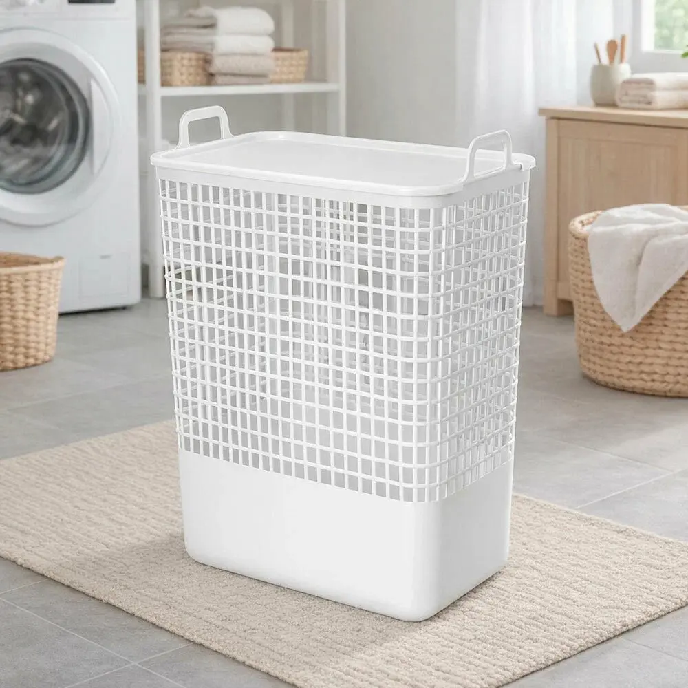 Корзина для белья с крышкой Econova Kobo 35L (White) - 3