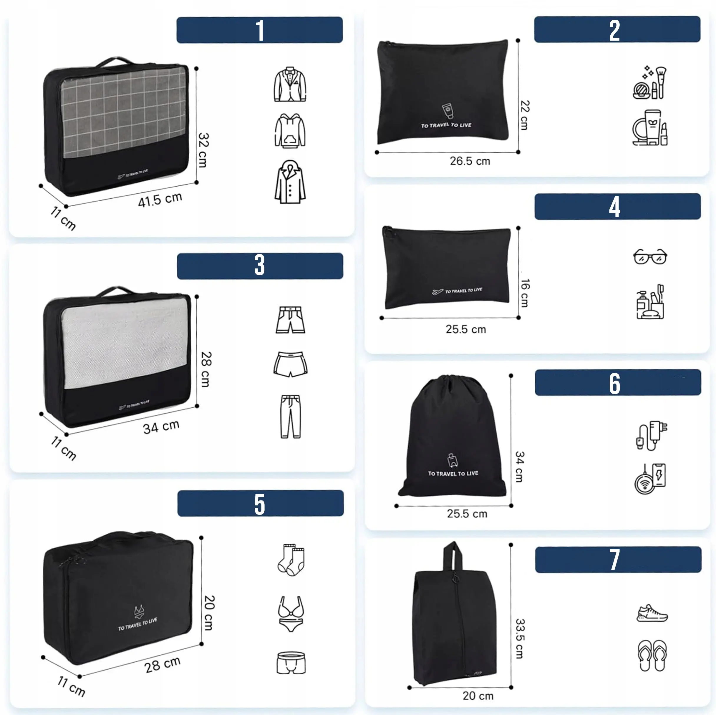 Набор дорожных органайзеров Gotel M13G (Black)