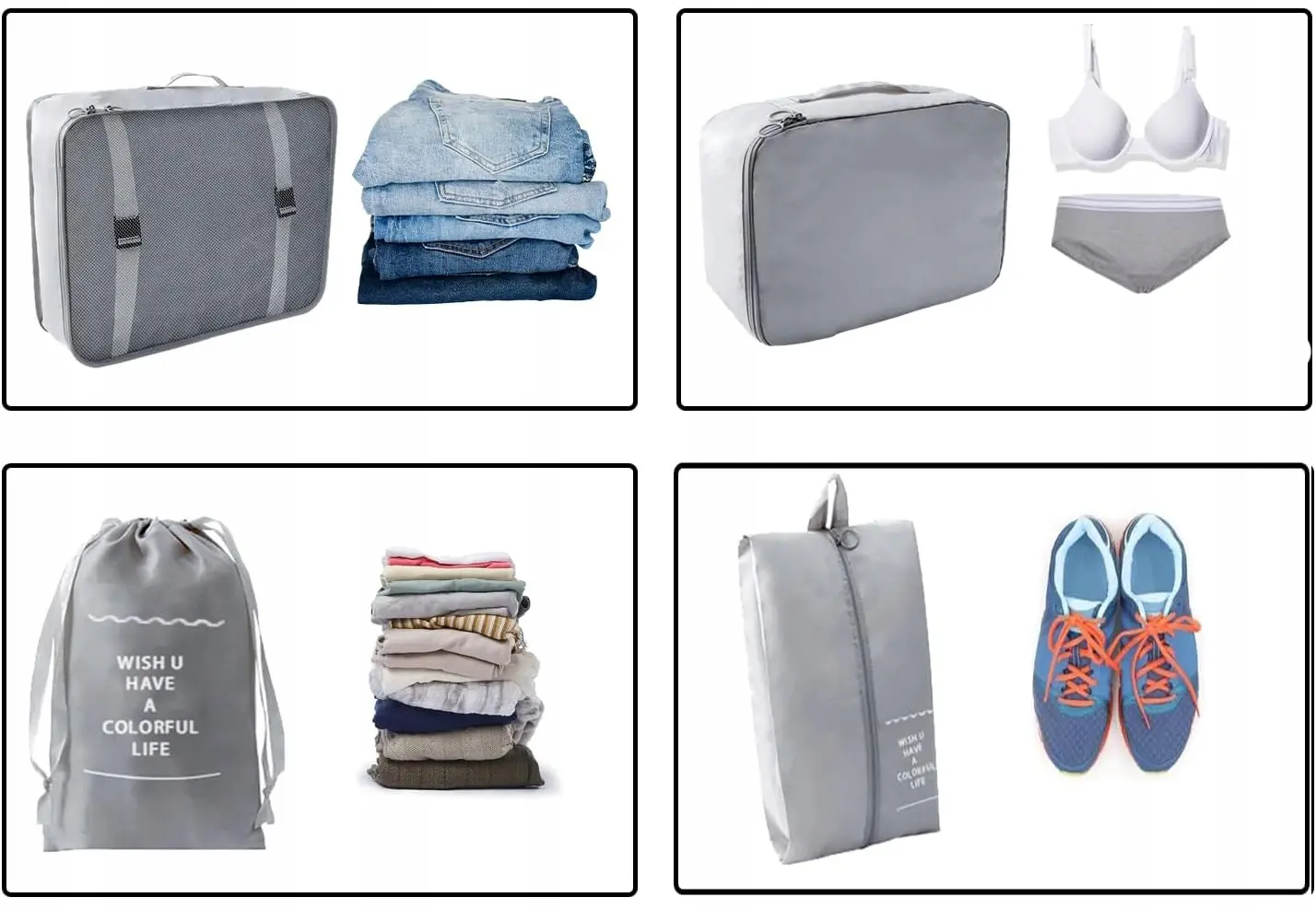 Set de organizatoare de călătorie Gotel M13I (Grey)