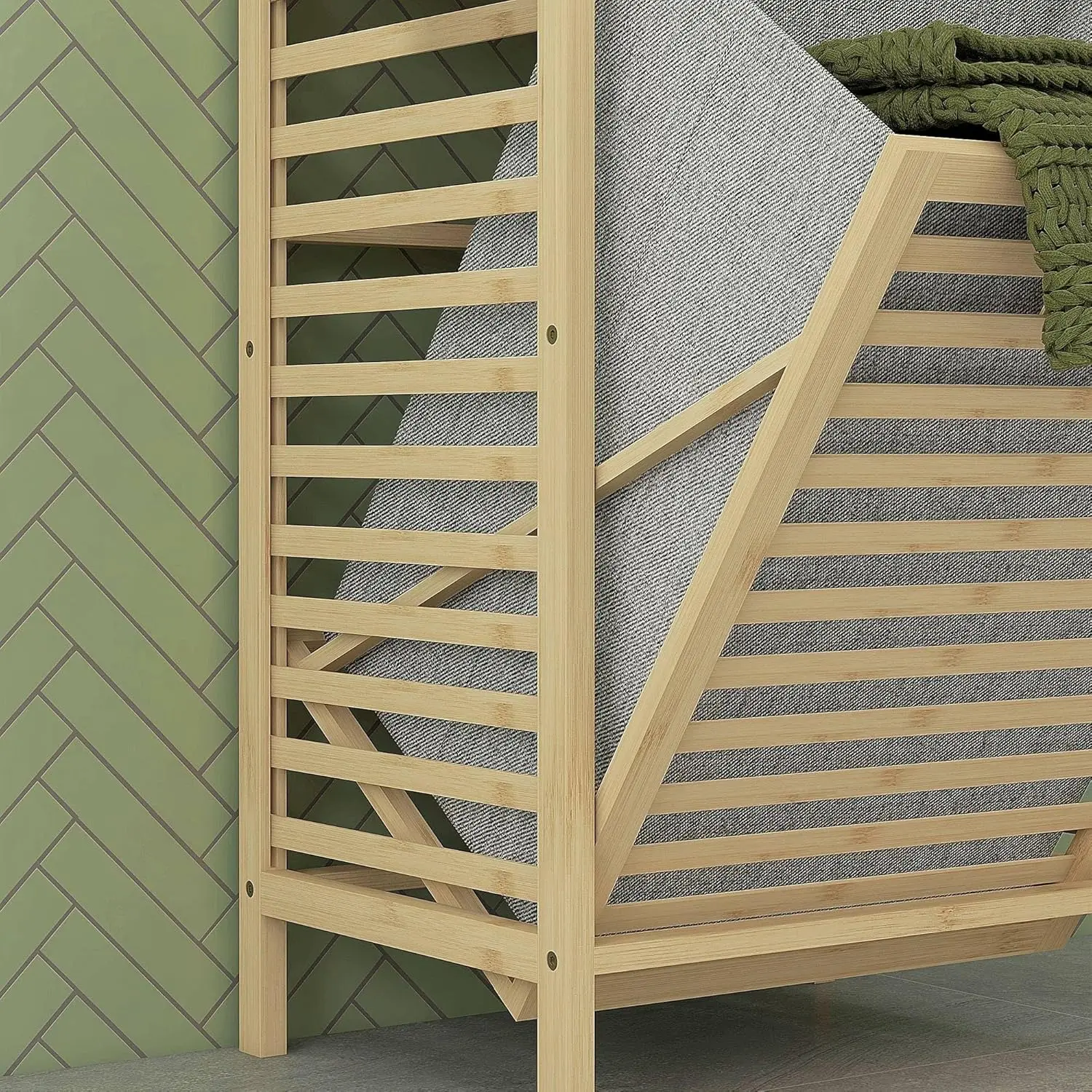 Этажерка с корзиной для белья Homcom 834-672V00ND (Bamboo) - 3