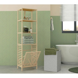 Этажерка с корзиной для белья Homcom 834-672V00ND (Bamboo) Thumb