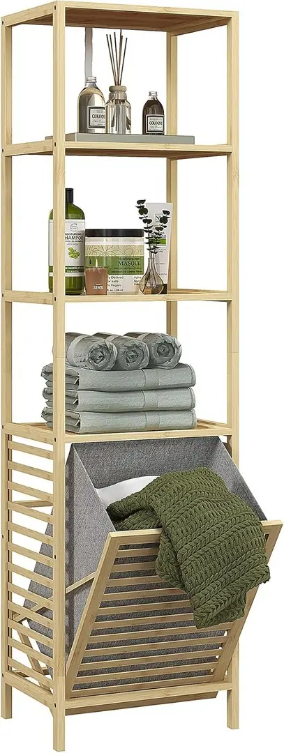 Этажерка с корзиной для белья Homcom 834-672V00ND (Bamboo)
