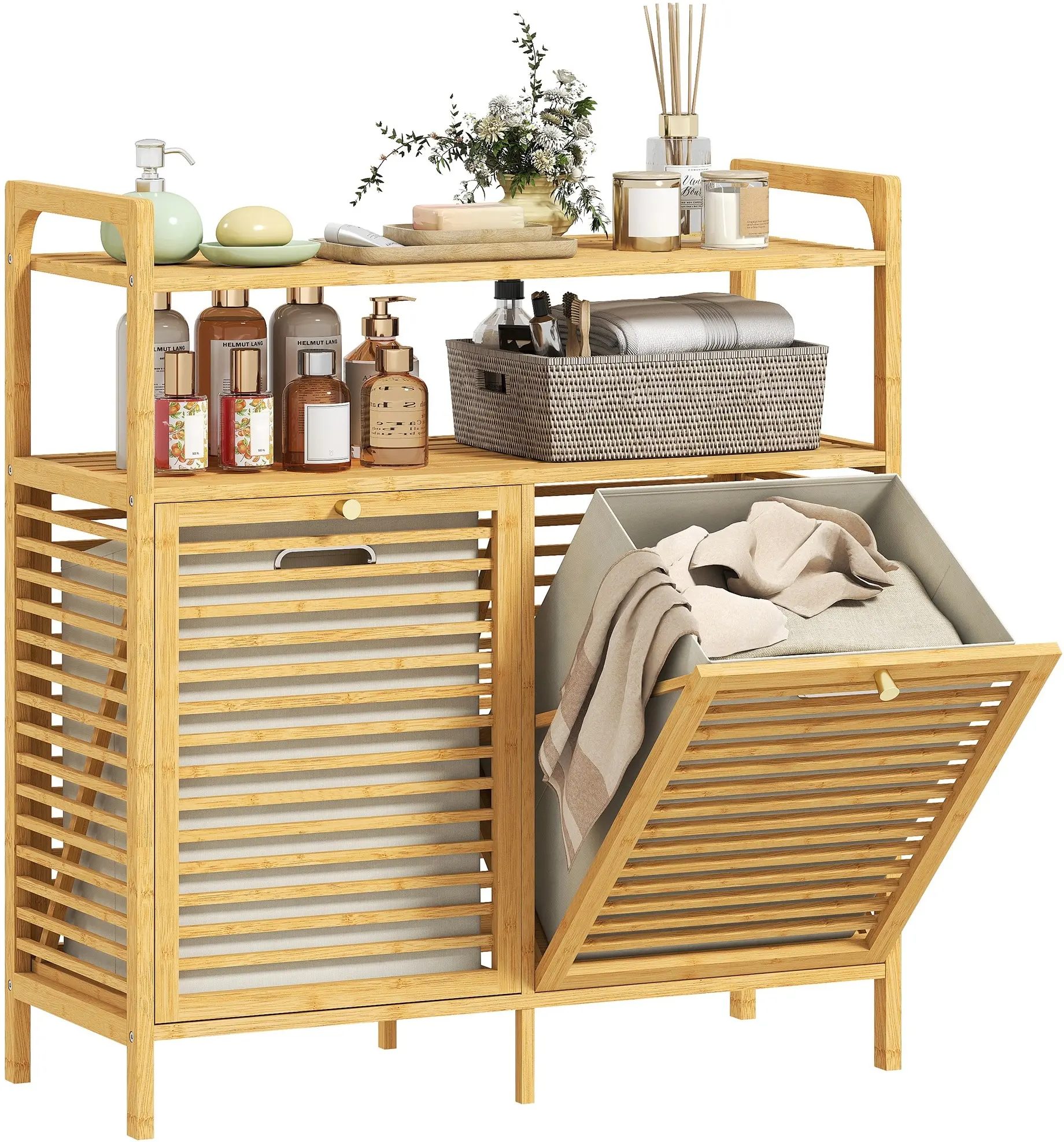Этажерка с корзиной для белья Homcom 834-881V00ND (Bamboo) - 2