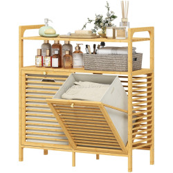 Этажерка с корзиной для белья Homcom 834-881V00ND (Bamboo)
