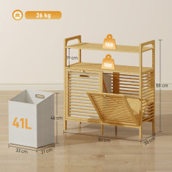 Этажерка с корзиной для белья Homcom 834-881V00ND (Bamboo) Thumb