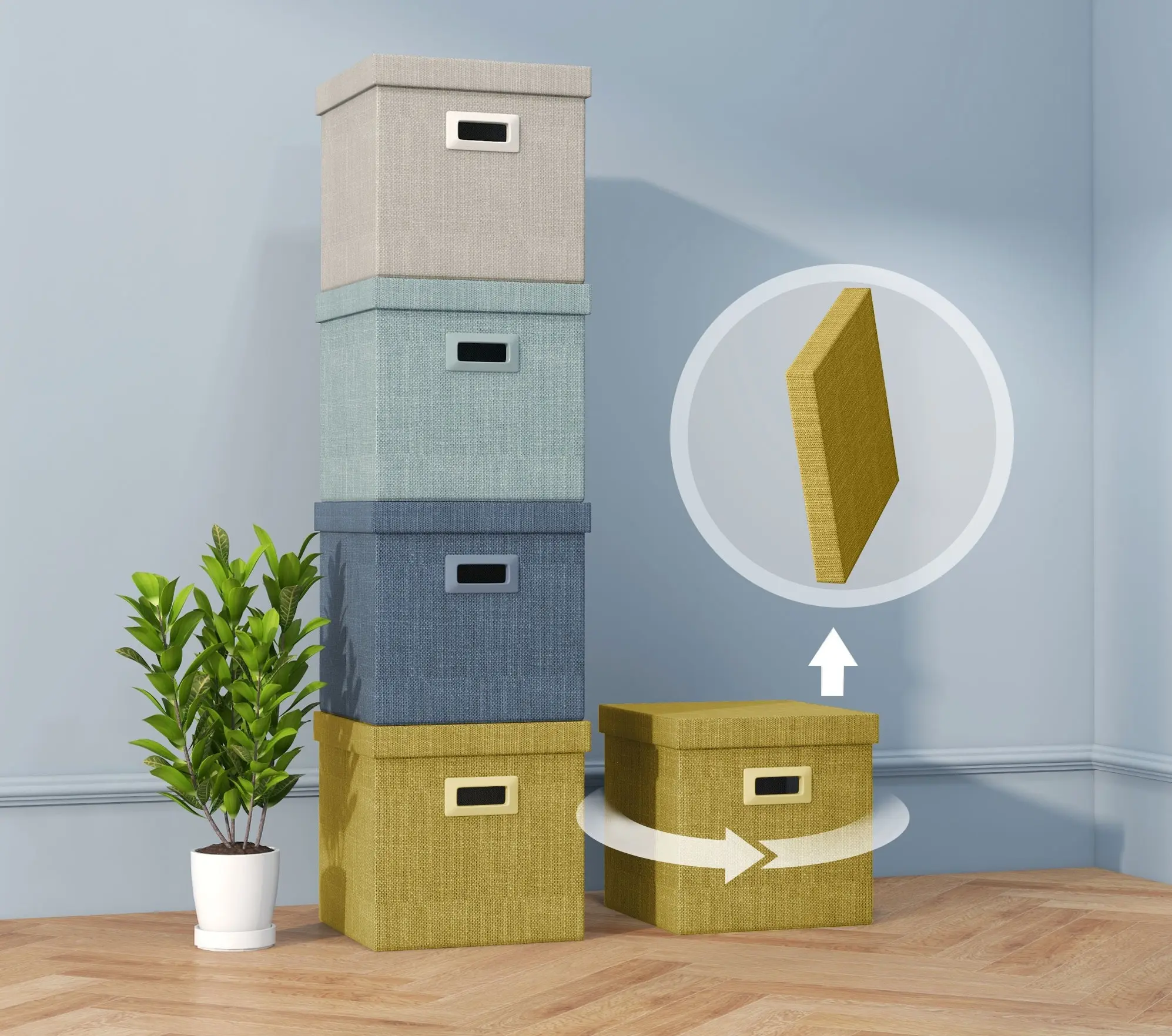 Set cutii depozitare HomCom 838-454V02MX (Multicolor) - 6