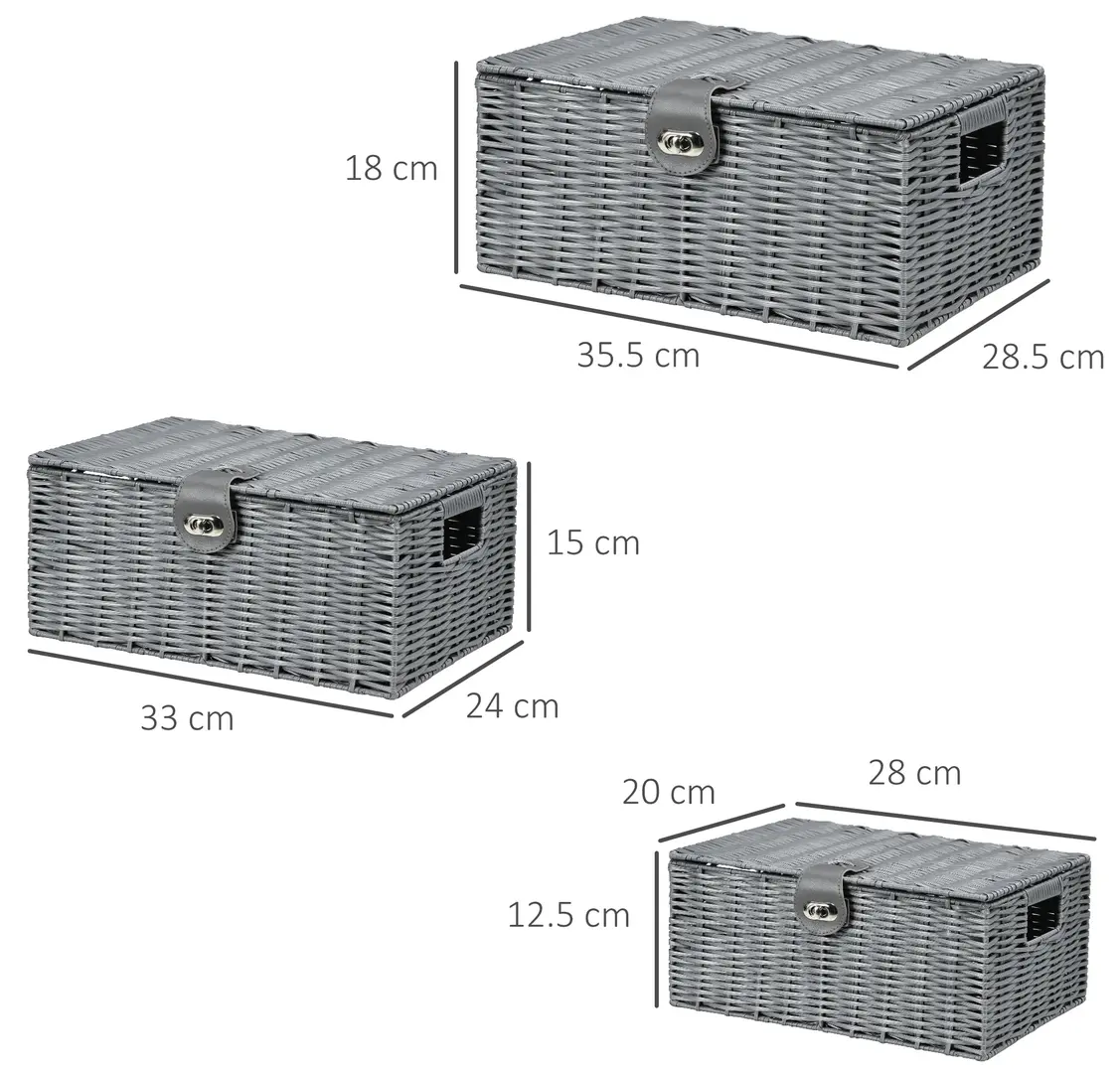 Комплект коробок для хранения HomCom 850-233V00GY (Grey) - 3