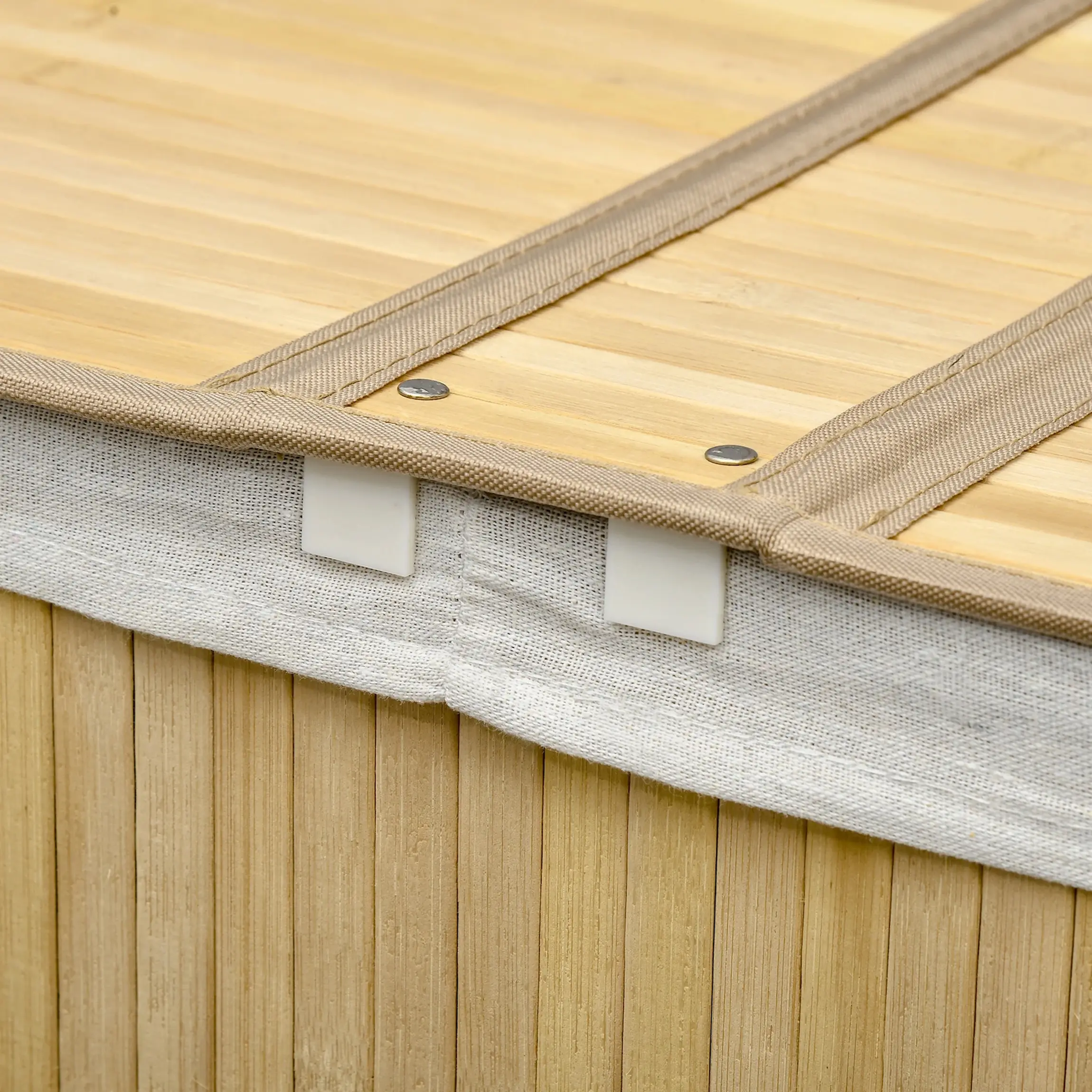 Cos pentru rufe Homcom 850-220V00ND (Natural Wood/White) - 3